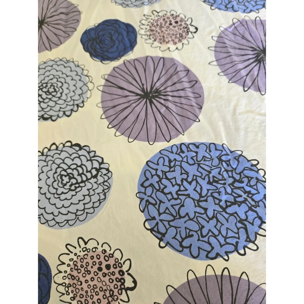 Garnet Hill Double Queen Duvet Cover Set Purple Blue Floral Cotton